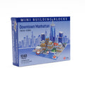 Box of mini building blocks featuring Downtown Manhattan, New York design.