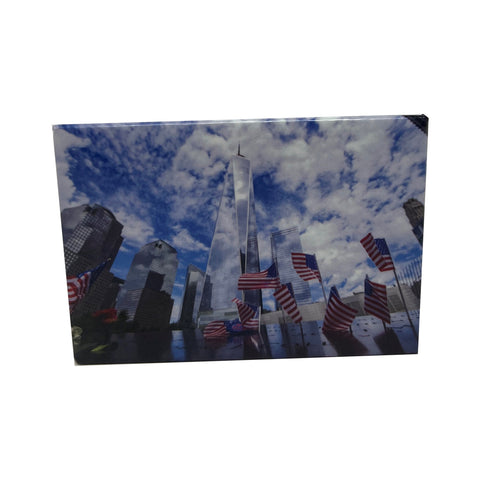 1 WTC with Flags Magnet