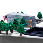 Close-up image of the tridents located inside the museum structure.