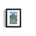 Mini Print of Charles Fazzino 25th Anniversary Print for the 9/11 Memorial & Museum. This colorful piece includes the original Twin Towers as well as many of Lower Manhattan's notable features.