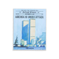 Cover of the book 'America is Under Attack' by Don Brown, featuring vivid watercolor illustrations of the Twin Towers and Statue of Liberty.