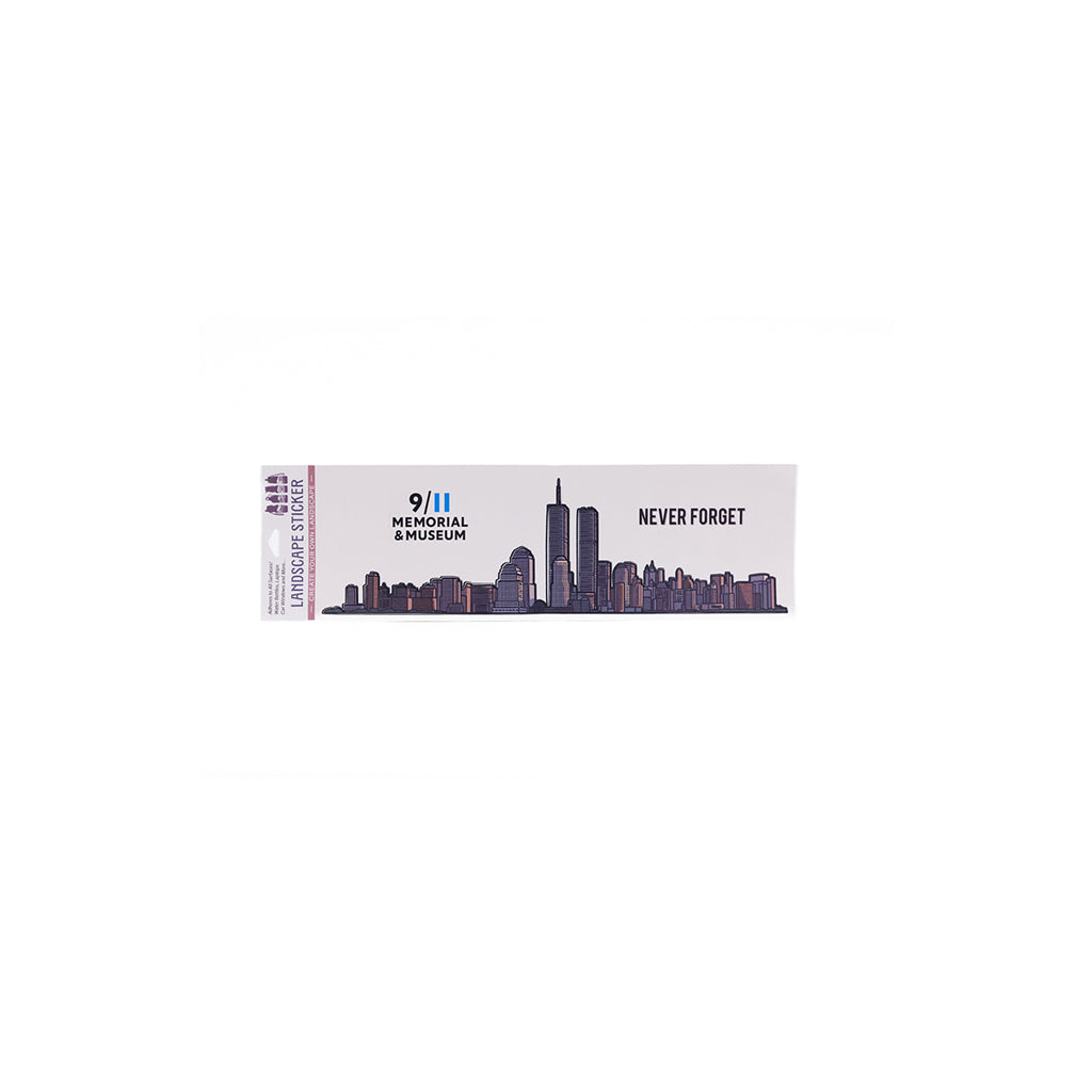 Horizontal sticker of the NYC skyline with the twin towers.