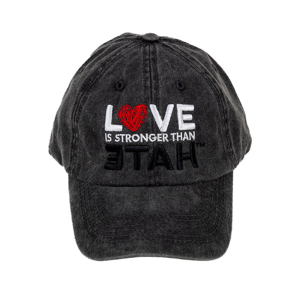 Embroidered Love is Stronger than Hate Cap - Charcoal