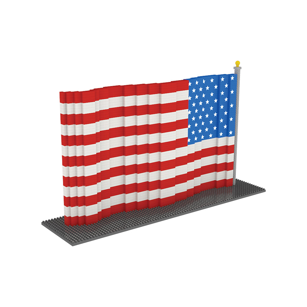 Mini building block set model of the American flag