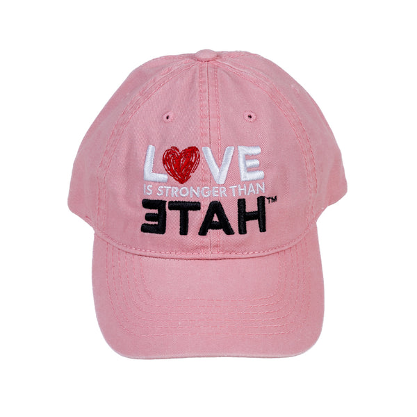 Embroidered Love is Stronger than Hate Cap - Pink