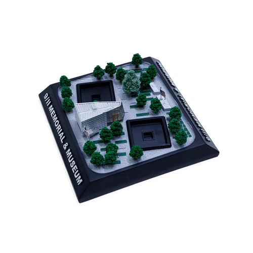 3D Memorial Plaza replica which includes the museum, memorial pools, survivor tree, tridents and memorial glade.