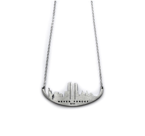 Twin Towers Skyline Necklace - Stainless Steel