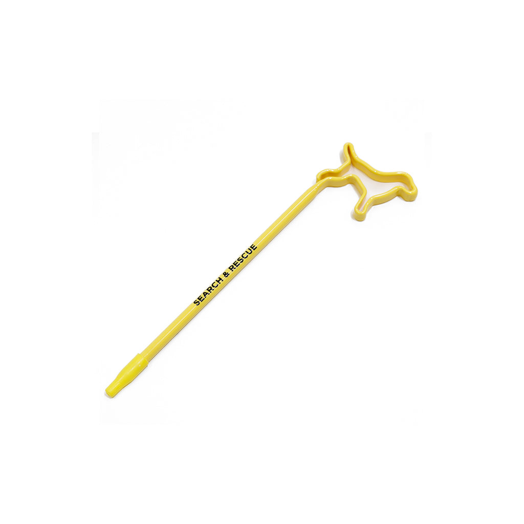 Yellow search and rescue dog pen.