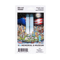A sticker featuring a pop art depiction of New York City with the American flag and a tribute to the Twin Towers, labeled for the 9/11 Memorial & Museum.