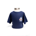 Navy youth t-shirt with red, white and blue FDNY shield.