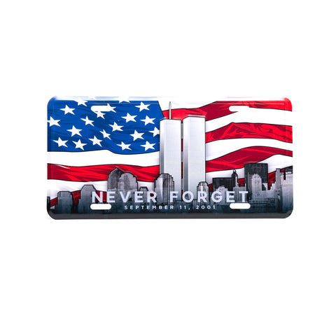 Twin Towers License Plate - Red, White, and Blue