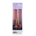A sticker featuring an image of the Twin Towers and the Statue of Liberty.