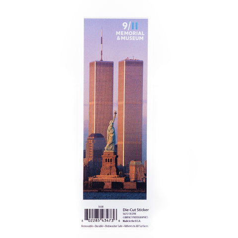 Twin Towers & Statue of Liberty Sticker - Pink
