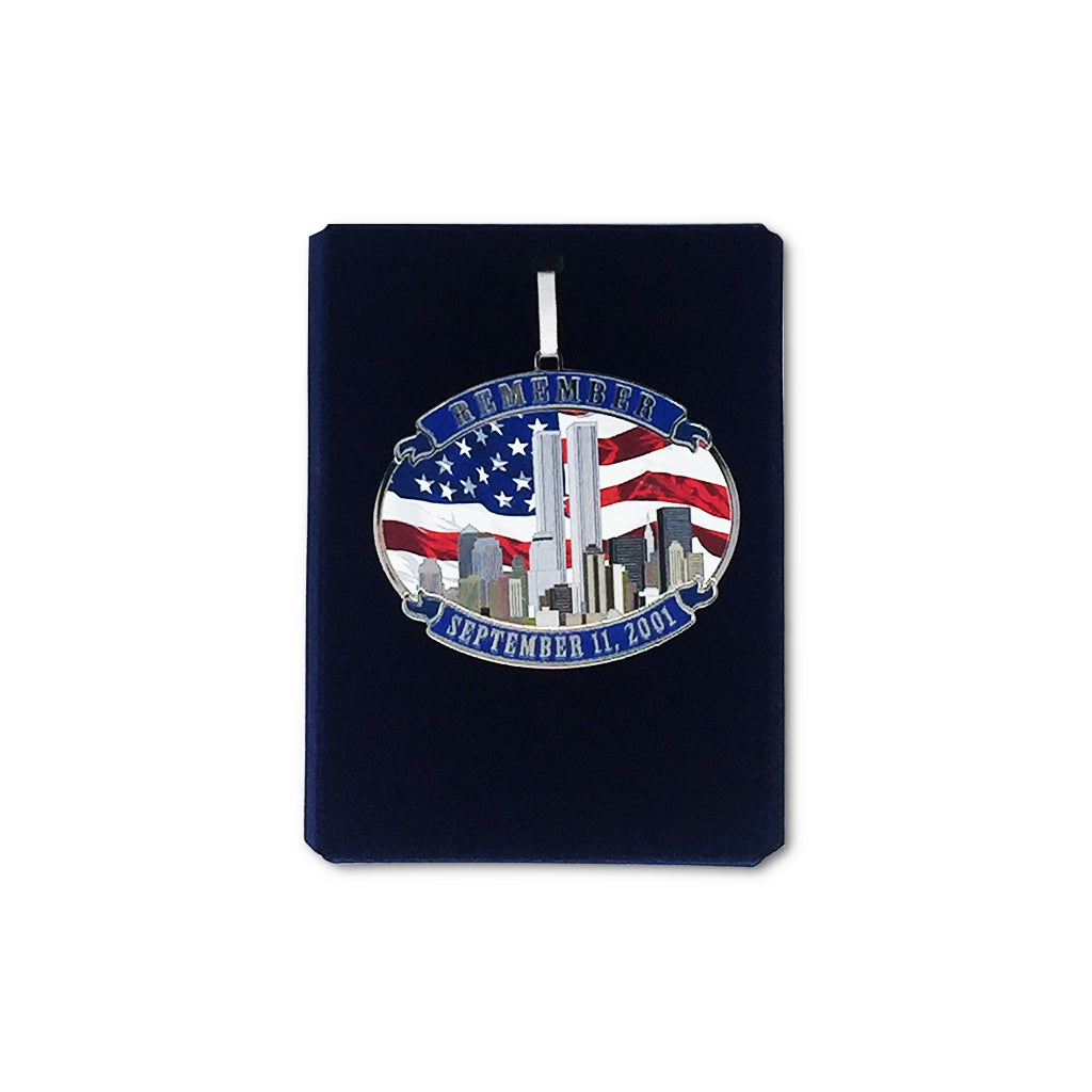 Twin Towers & Flag Keepsake