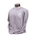 Grey crewneck sweatshirt with FDNY logo on the front and the 9/11 Memorial logo on the sleeve.
