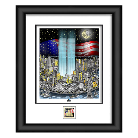 3D Deluxe Limited Edition Print - 24 1/2" x30" Black Frame in Black & White