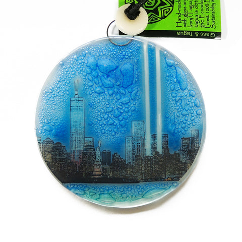 Tribute in Lights and Statue of Liberty Glass Keepsake