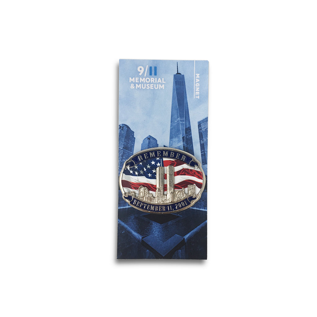 Twin Towers & Flag Metal Magnet – 9/11 Memorial Museum Store