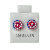 American Flag Crystal Earrings
