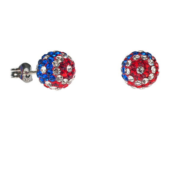 American Flag Crystal Earrings