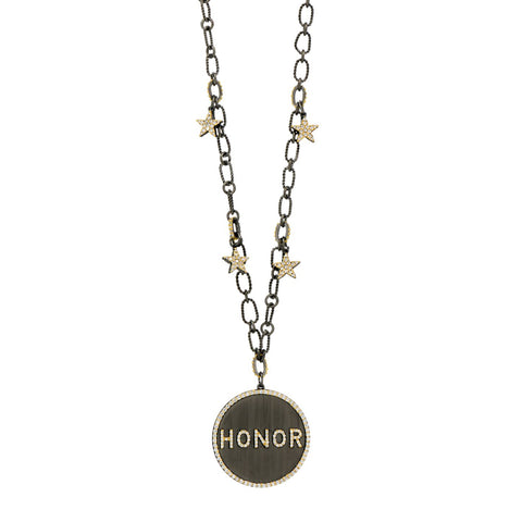 Honor Chain Link Pendant Necklace
