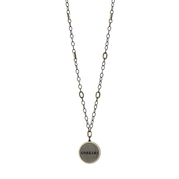 Courage Chain Link Pendant Necklace